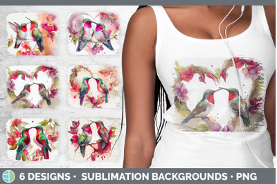 Valentines Hummingbird Distressed Sublimation Background Panel