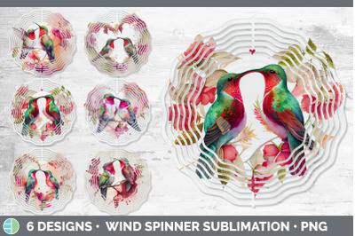 Valentines Hummingbird Wind Spinner | Sublimation Designs Bundle