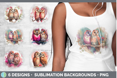 Valentines Owl Background | Grunge Sublimation Backgrounds