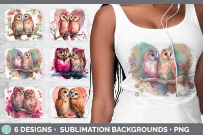 Valentines Owl Distressed Sublimation Background Panel