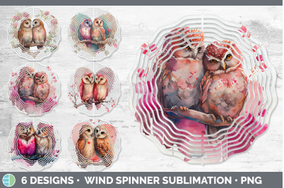 Valentines Owl Wind Spinner | Sublimation Designs Bundle