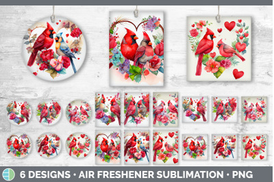 Valentines Cardinal Air Freshener | Sublimation Designs Bundle