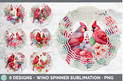 Valentines Cardinal Wind Spinner | Sublimation Designs Bundle