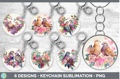 Valentines Dove Keychain Bundle | Keyring Sublimation Designs