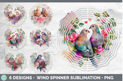 Valentines Dove Wind Spinner | Sublimation Designs Bundle