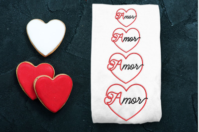 Mini Valentine&#039;s Day Amor Script Heart | Embroidery