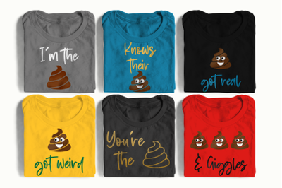 Funny Poop Emoji Sweary Phrases Bundle | SVG | PNG | DXF | EPS