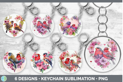 Valentines Finch Keychain Bundle | Keyring Sublimation Designs