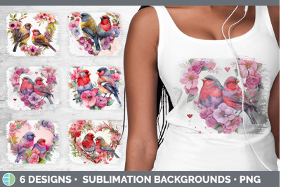 Valentines Finch Distressed Sublimation Background Panel