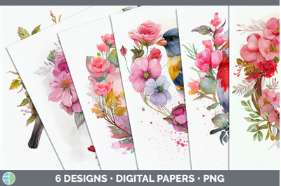 Valentines Finch Backgrounds | Digital Scrapbook Papers