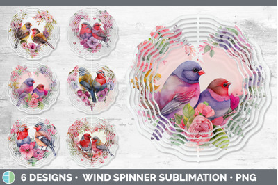 Valentines Finch Wind Spinner | Sublimation Designs Bundle