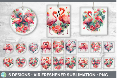 Valentines Flamingo Air Freshener | Sublimation Designs Bundle