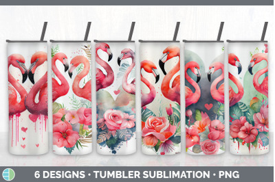 Valentines Flamingo Tumbler Sublimation Bundle