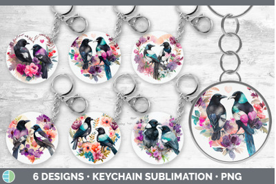 Valentines Magpie Keychain Bundle | Keyring Sublimation Designs