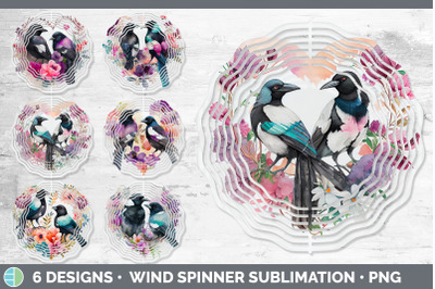 Valentines Magpie Wind Spinner | Sublimation Designs Bundle