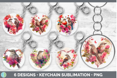 Valentines Mockingbird Keychain Bundle | Keyring Sublimation Designs