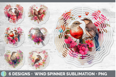 Valentines Mockingbird Wind Spinner | Sublimation Designs Bundle