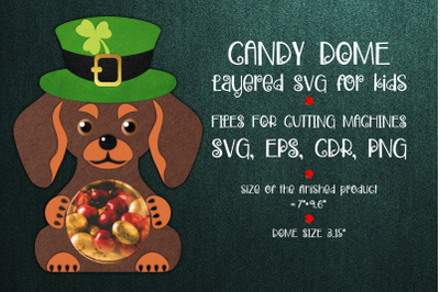 Dachshund Candy Dome | Patricks Day Paper Craft Template