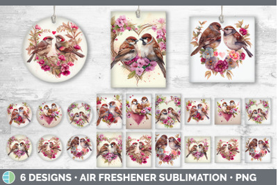 Valentines Sparrow Air Freshener | Sublimation Designs Bundle