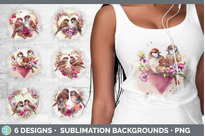 Valentines Sparrow Background | Grunge Sublimation Backgrounds