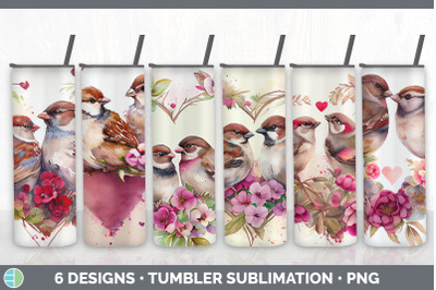 Valentines Sparrow Tumbler Sublimation Bundle