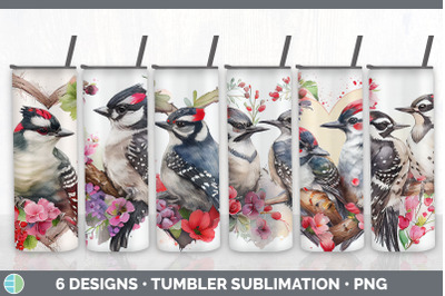 Valentines Downy Woodpecker Tumbler Sublimation Bundle