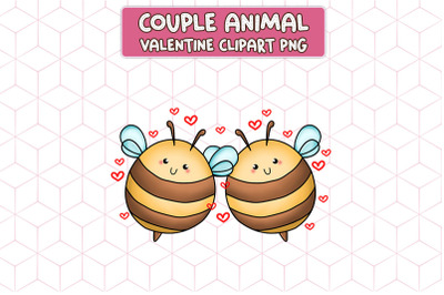 Couple Bees Valentine Clipart PNG