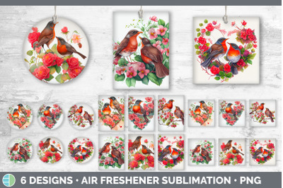 Valentines Robin Air Freshener | Sublimation Designs Bundle