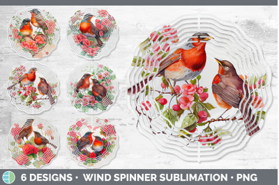 Valentines Robin Wind Spinner | Sublimation Designs Bundle