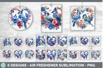 Valentines Blue Jay Air Freshener | Sublimation Designs Bundle