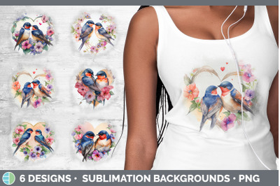 Valentines Barn Swallow Background | Grunge Sublimation Backgrounds