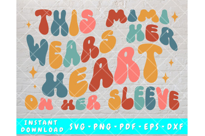 This Mimi Wears Her Heart On Her Sleeve SVG&2C; PNG&2C; Valentine&amp;&23;039;s Day SVG