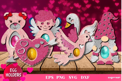 3D Valentines Day Egg Holder SVG Bundle