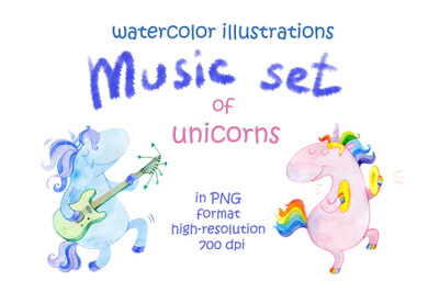 watercolor illustrations of unicorns