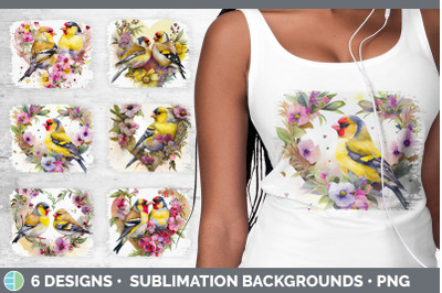 Valentines Goldfinch Distressed Sublimation Background Panel