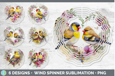 Valentines Goldfinch Wind Spinner | Sublimation Designs Bundle