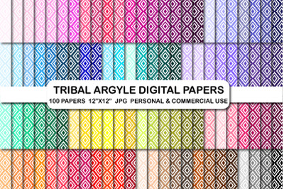 Tribal argyle digital papers Argyle backgrounds pattern