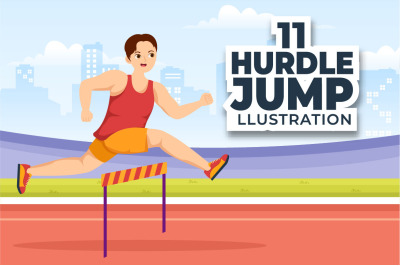 11 Hurdle Long Jump Illustration