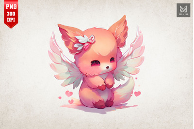 Cute Angel Fox Valentine&amp;&23;039;s Day