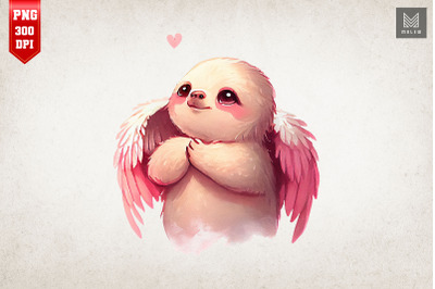 Cute Angel Sloth Valentine&amp;&23;039;s Day 2