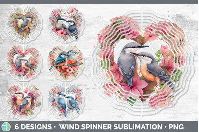 Valentines Nuthatch Wind Spinner | Sublimation Designs Bundle