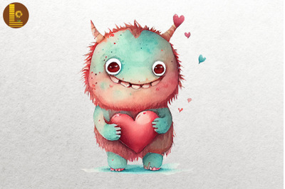 Cute Monster Happy Valentine&amp;&23;039;s Day