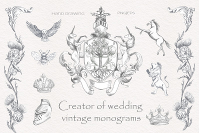 Creator of wedding vintage monograms