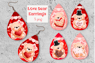 Valentines Earrings design Teardrop Earring sublimation