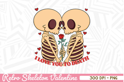 I love you Skeleton Couple Retro