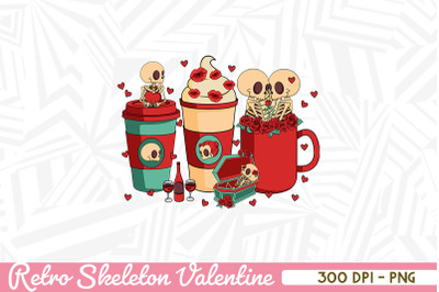 Retro Skeleton in Valentine Cup