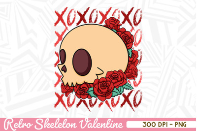 Skeleton Rose XOXO Retro Valentine