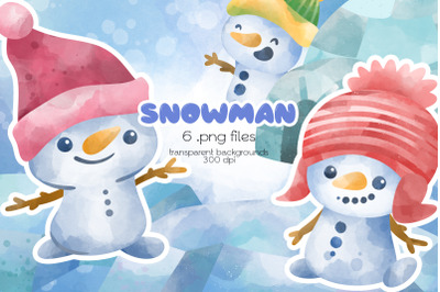 Snowmen Clipart - PNG Files