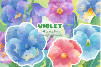 Pansy Clipart - PNG Files