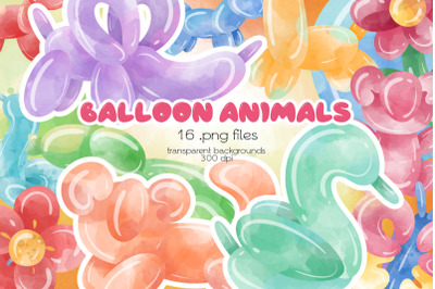 Balloons Animals Clipart - PNG Files